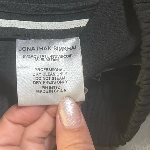 Jonathan Simkhai black with white edge ruffle cropped wide leg pants - Picture 5 of 12